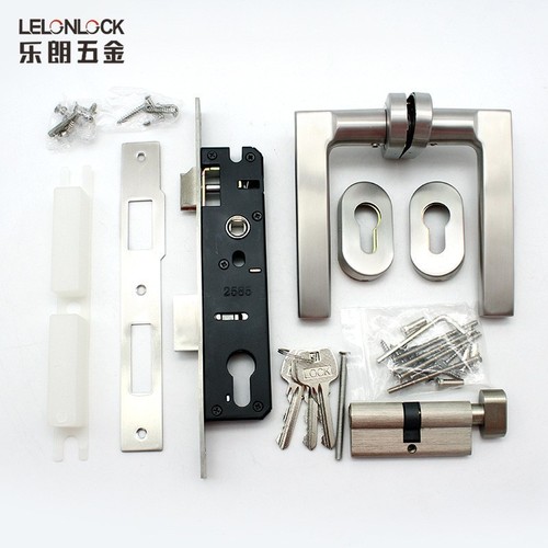 Lelang Broken Bridge Aluminum Swing Door Lock Single Point Door Lock Stainless Steel Handle Lock Profile Door Narrow Frame Split Door Lock