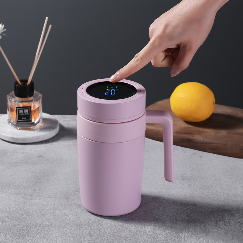 500ml taza de oficina inteligente 316 Acero inoxidable Oficina de negocios regalo taza de vacío doble capa con mango taza de regalo