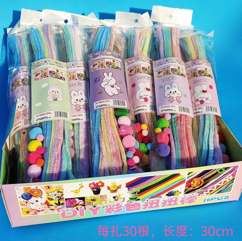 Xiaomeng boxed color macaron twist Stick Children DIY handmade toy material package twist stick wholesale