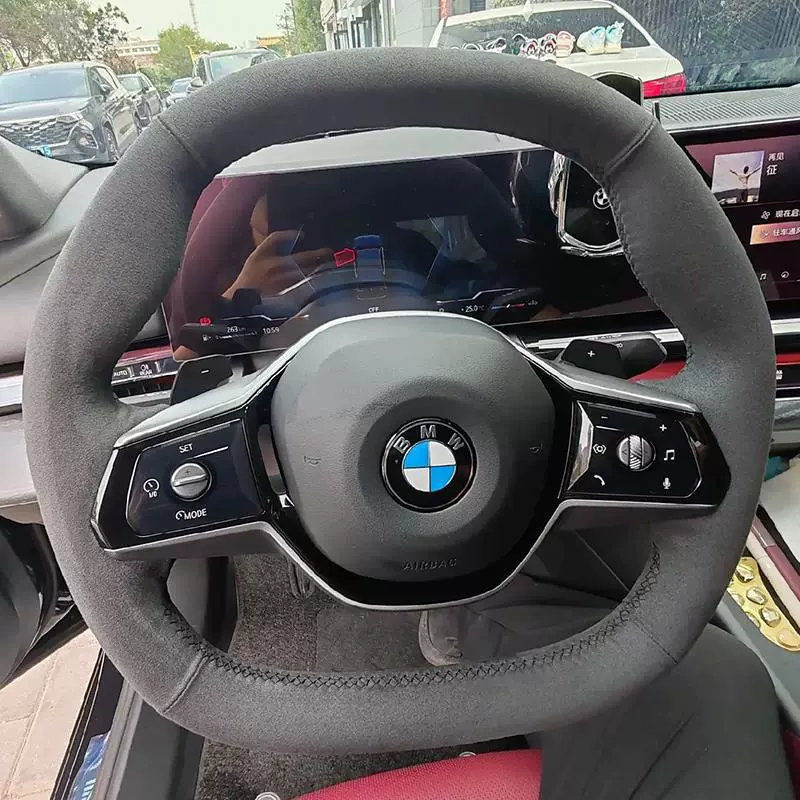 Сиденье/руль? Текст: Suitable for 24 BMW 5 Series 525Li steering wheel cover genuine leather handle cover hand sewing special full-inclusive interior modification