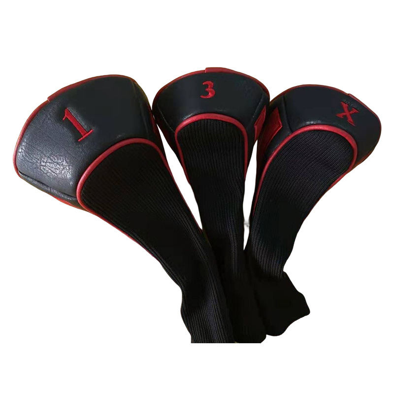 Cubierta de tapa de cubierta de club de golf vendedora caliente transfronteriza una cubierta protectora de poste de madera tres cinco cubierta de club de golf de tres piezas