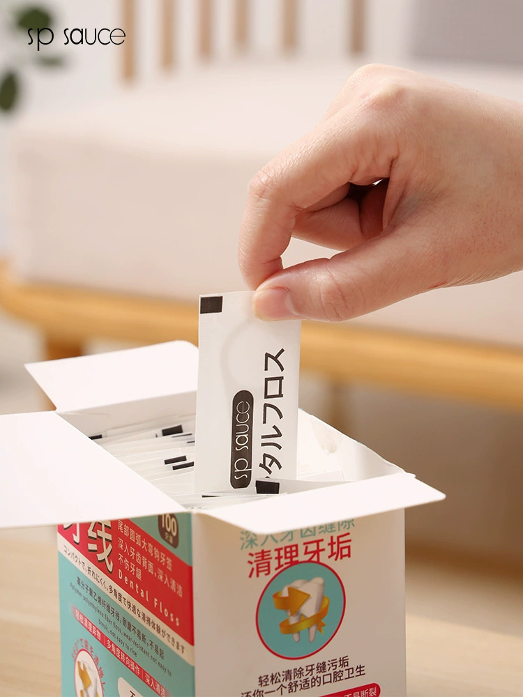 Зубная нить Один портативный Независимая упаковка Ультра-тонкий зубной стержень для чистки зубных зубочисток 100 штук