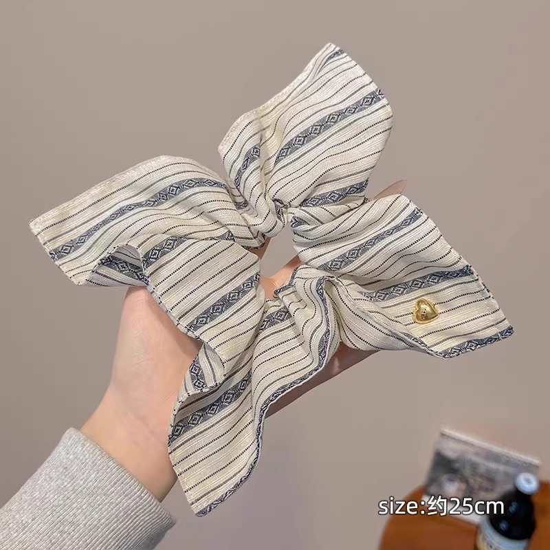 Encaje retro francés, diadema de intestino grueso, mujer 2025, nuevo estilo, cuerda para el cabello, banda de goma, lazo, dulce cuerda para el cabello, accesorios para el cabello