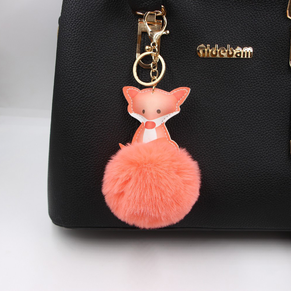 Transfronterizo Lindo Bolso De Escuela De Cuero De Zorro Colgante Pequeño Para Mujer Billetera Teléfono Móvil Accesorios Pequeños Llavero Accesorios Hebilla Colgante display picture 2