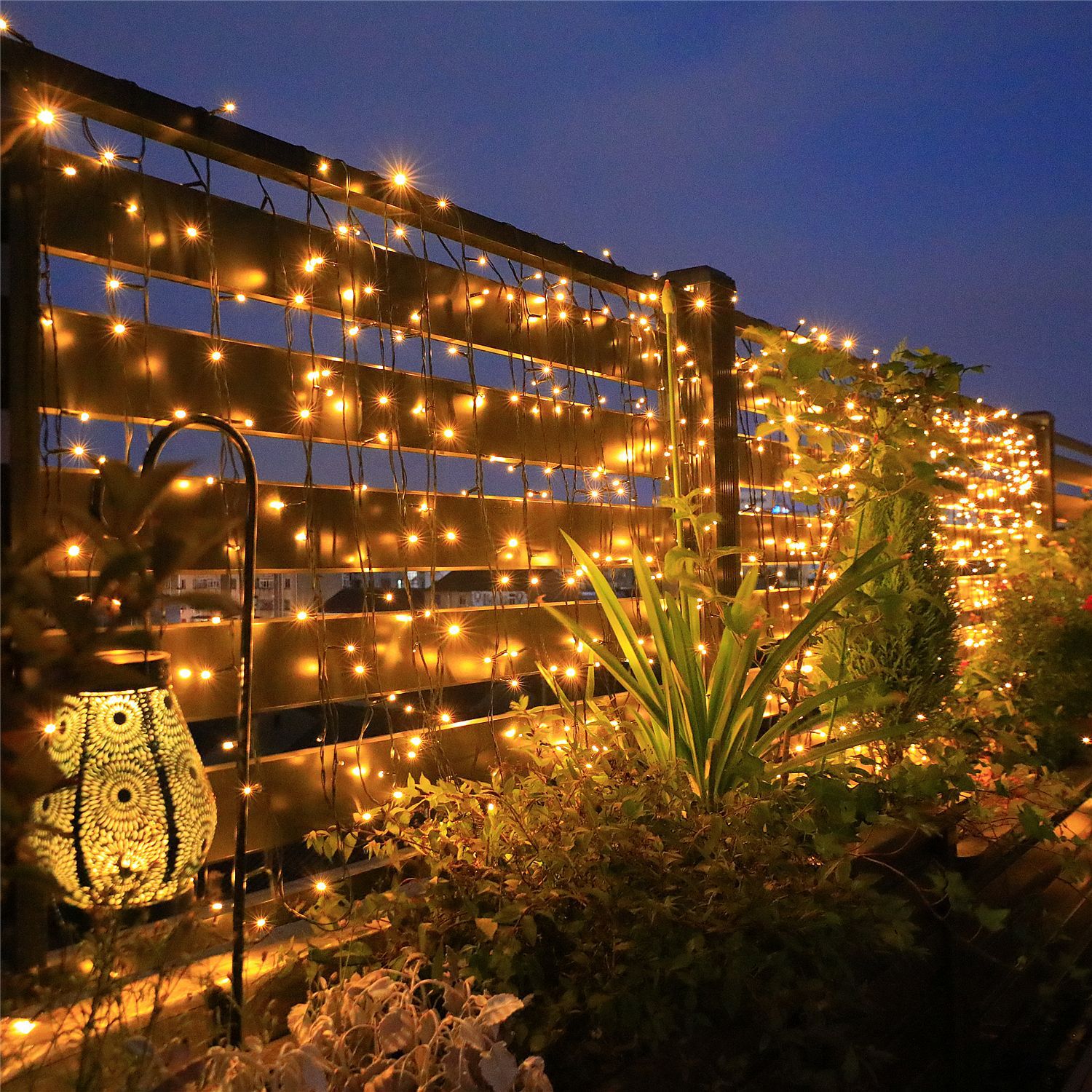 Comercio electrónico transfronterizo luz solar cadena de luces de vacaciones jardín impermeable al aire libre luz decorativa de Navidad luz led luz de alambre de cobre