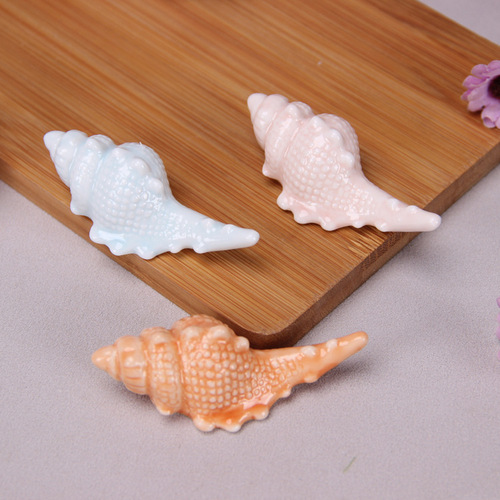 Zakka ceramic conch chopstick holder pen holder 12867 conch chopstick holder small conch ceramic crafts ornaments
