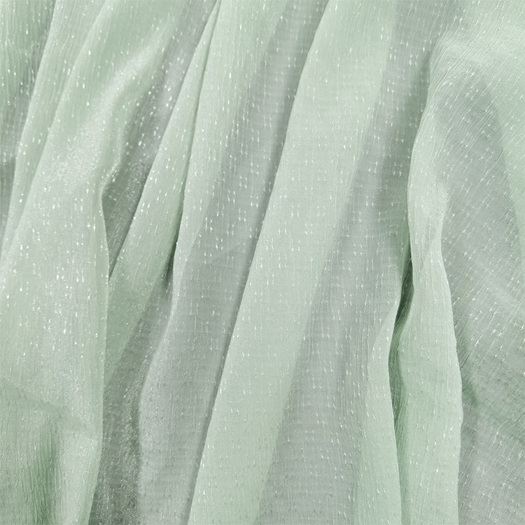 星星绉欧根纱面料 春夏肌理褶皱汉服大袖衫童装时装布料