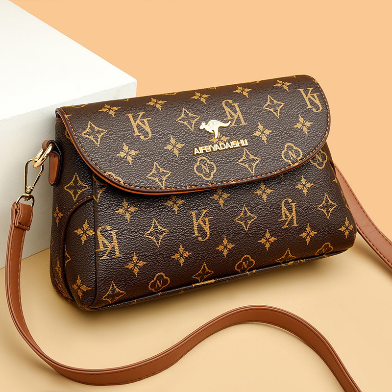 Cross-Border Genuine Leather Women's Bag, Crossbody Bag, Fashion Bag, 2026 New Model, High-End Crossbody Bag for Women, Middle-Aged Mom Bag