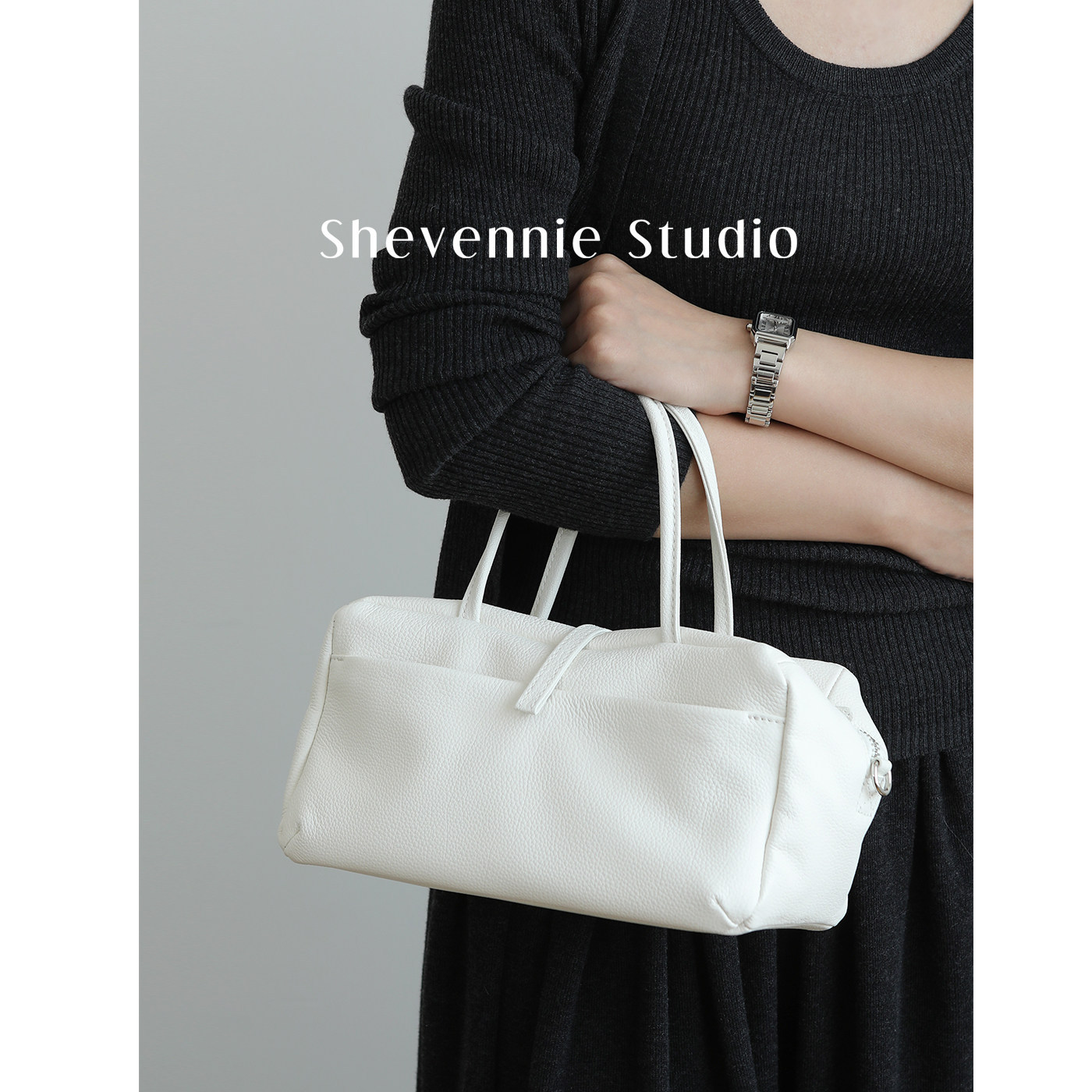 Retro Commuter Tote Bag Handbag Boston Women's Bag Crossbody Bag Top Grain Cowhide Soft Leather Pillow Bag Hobo Bag