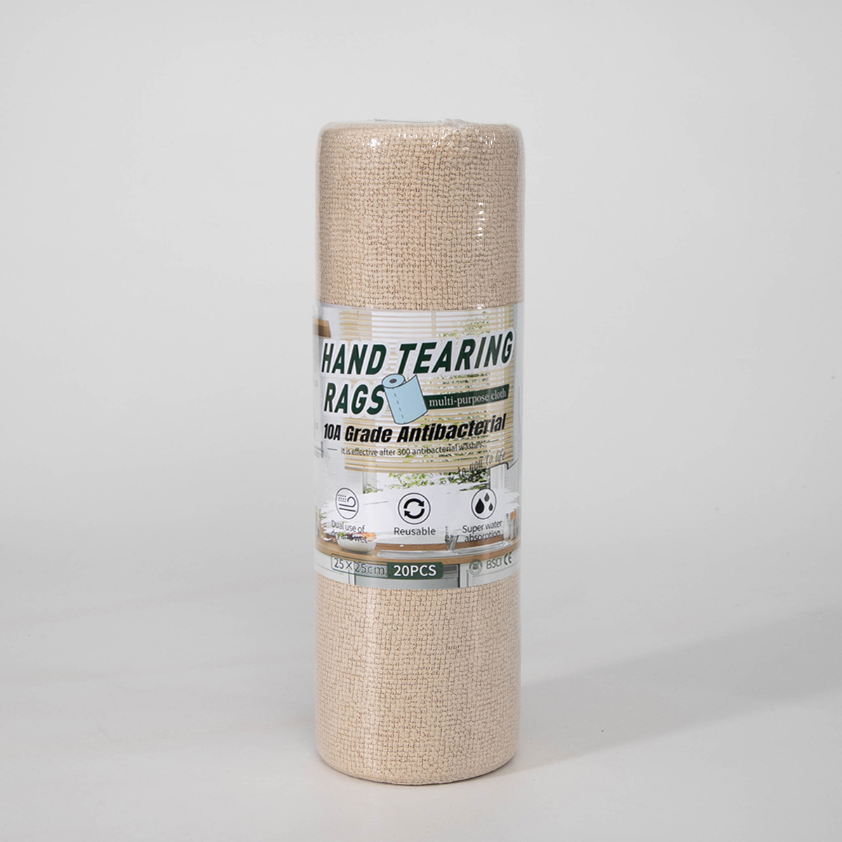 Paño de limpieza desechable de microfibra antibacteriana 10A para cocina, paño de limpieza desechable fácil de rasgar