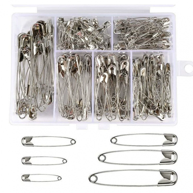 Кросс-бордерная коробка с 6 отделениями, 250 высокопрочных металлических булавок с гальваническим покрытием, серебро, золото, черный, коробка с пряжкой «сделай сам»