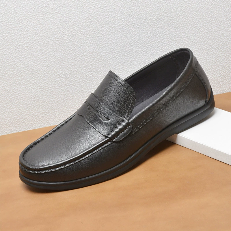 Мужские туфли в том же стиле, большие размеры, из натуральной кожи (первый слой), повседневные кожаные туфли, мужские слипоны с мягкой подошвой, удобные туфли для вождения.