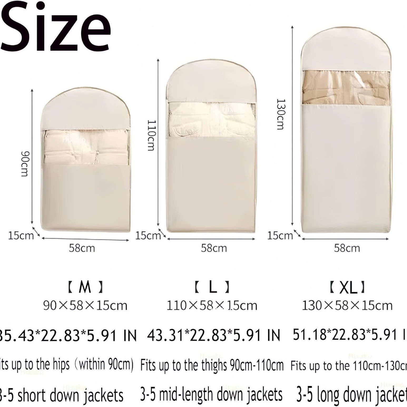 Dustproof down jacket, storage system, dust cover, increased thickness
