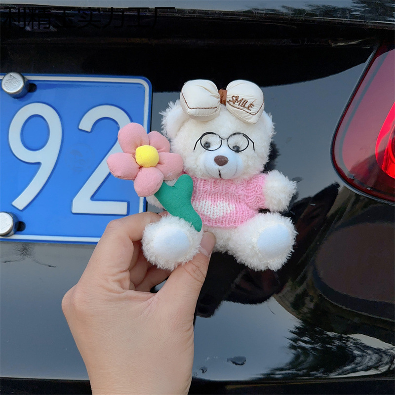 車のトレーラーテールペンダント漫画かわいいクマの尻尾お尻人形装飾ステッカー車の外側のトランク人形|undefined
