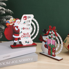 ヨーロッパとアメリカのクリスマスカレンダークリエイティブクリスマスカウントダウン木製装飾装飾品サンタクロース雪だるまデスクトップ装飾