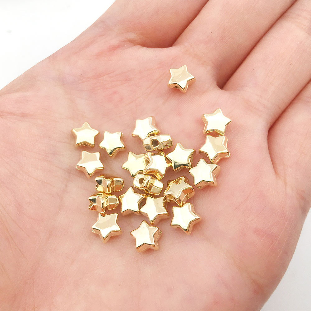 100 oil-sealed and color-preserving CCB beads, round beads, square beads, five-pointed star heart diy handcrafted bead material accessories pic 9