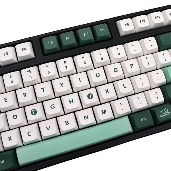 1Set Green+White Pbt 137 Keys Us Botanical Garden Xda Keycaps for Dz60/Rk61/64