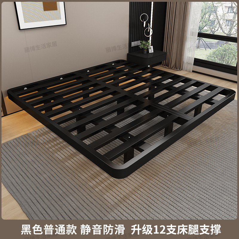 Cama de suspensión simple hierro forjado costilla cama de acero colgante cama de lujo ligera cama de marco de hierro doble cama de marco de hierro cama de hierro forjado