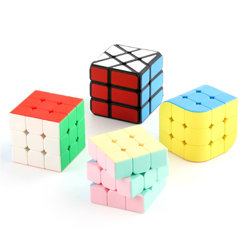 Nuevo liso 5.5cm color macaron tercer cubo de color sólido en forma de triedro en forma de caja de juguetes de cubo de color sólido
