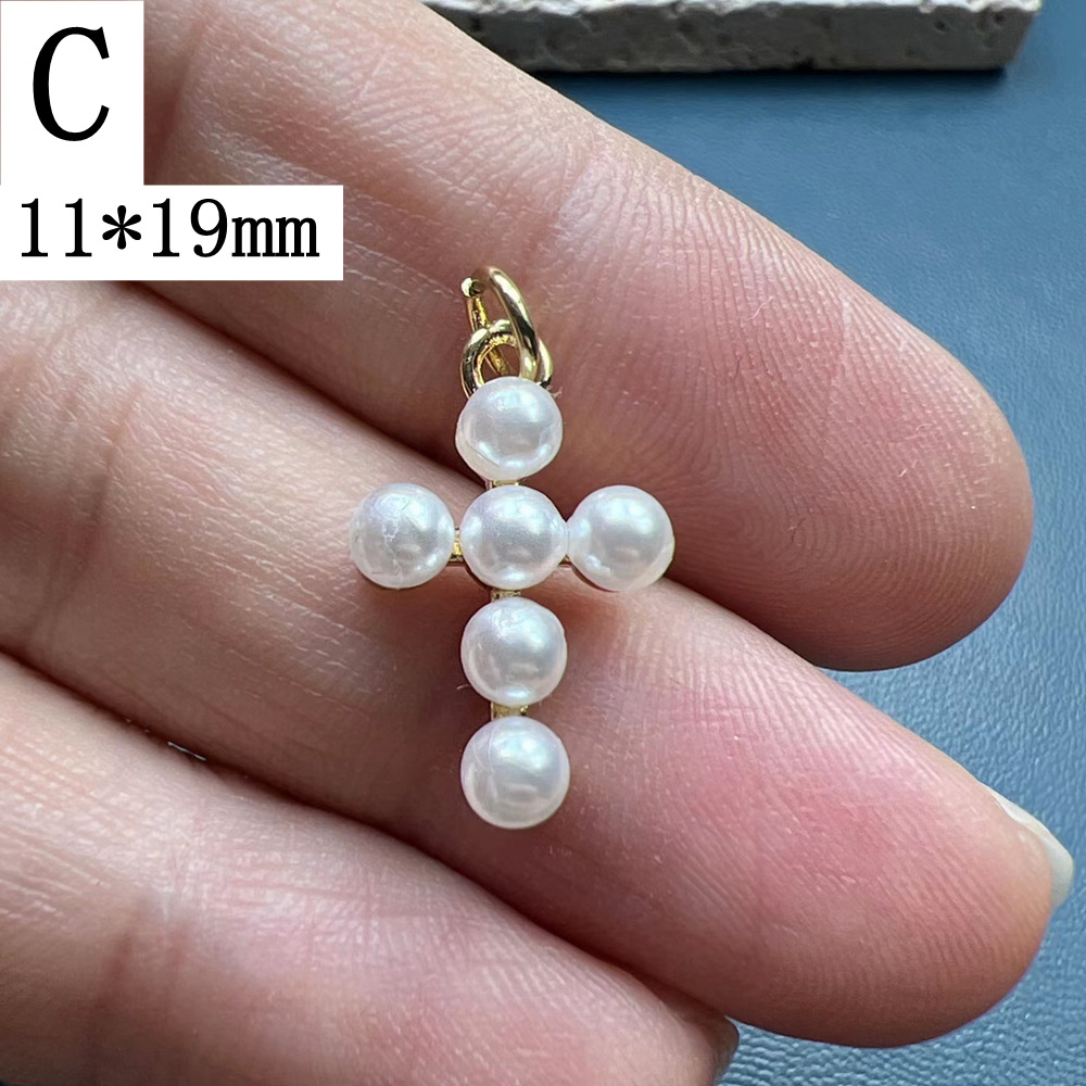 Simple Style Cross Imitation Pearl Plating Jewelry Accessories display picture 5