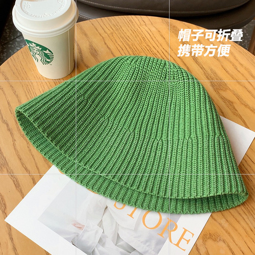 Exported to South Korea Dongdaemun basin hat with temperament for girls solid color woven fisherman hat Korean style wide brim face-showing small table lamp hat