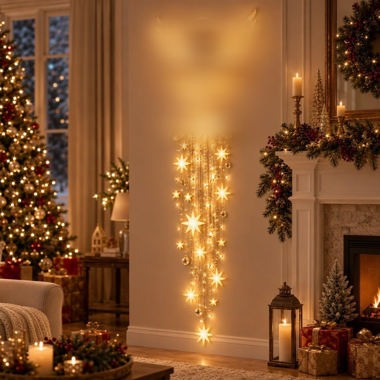 Decoración de Pared Luminosa del Nacimiento de Acrílico para Navidad