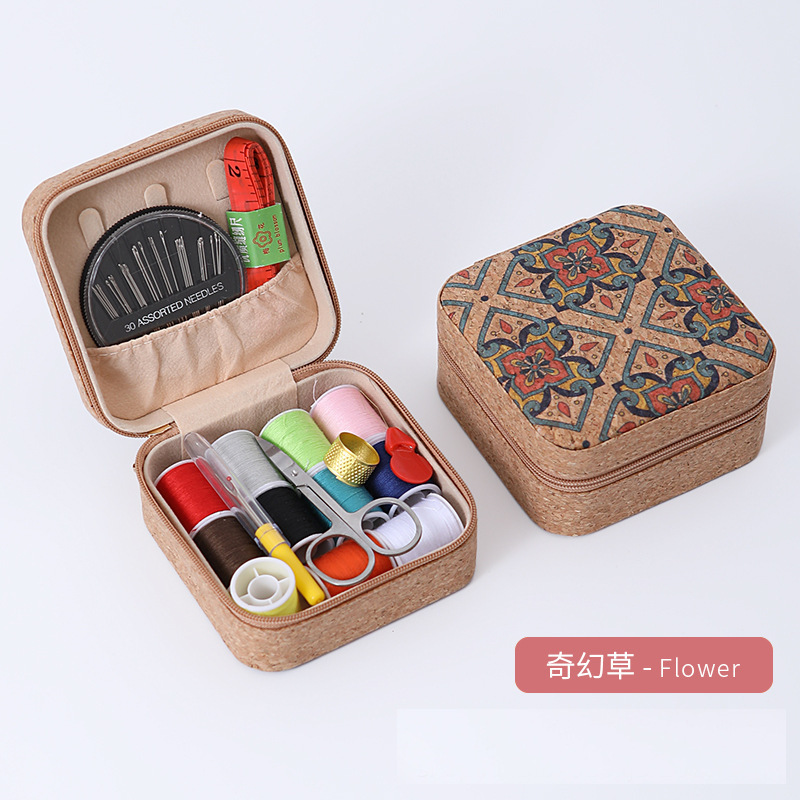 跨境高档方形针线盒家用高质量宿舍缝补针线套装便携实用针线包|undefined