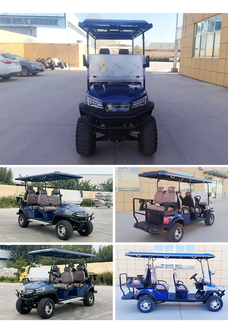 Electric Sightseeing Car, Four-Wheel, Export Model, Fuel-Powered, 2-10 Seats, Golf Cart for Tourist Areas and Golf Courses
