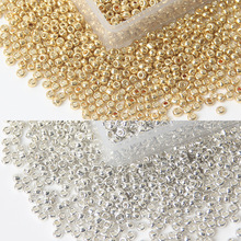 电镀金银米珠散珠手工串珠十字绣珠diy编织手链项链发簪配饰材料