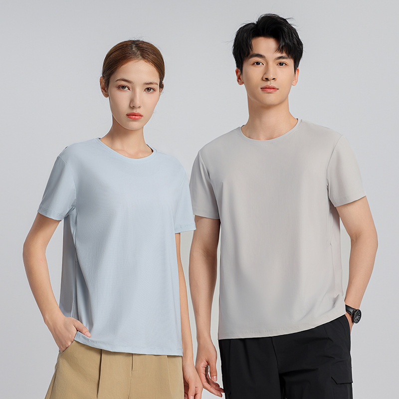 Quick-Drying Clothing for Women, Short-Sleeved Ice Silk Quick-Drying Clothing Wholesale, High-End Outdoor Sports Running Nylon Round-Neck T-Shirt