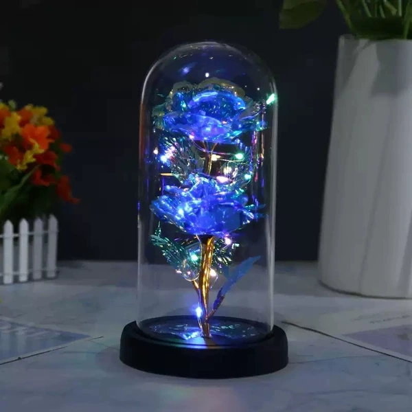 Color lamp and blue flower