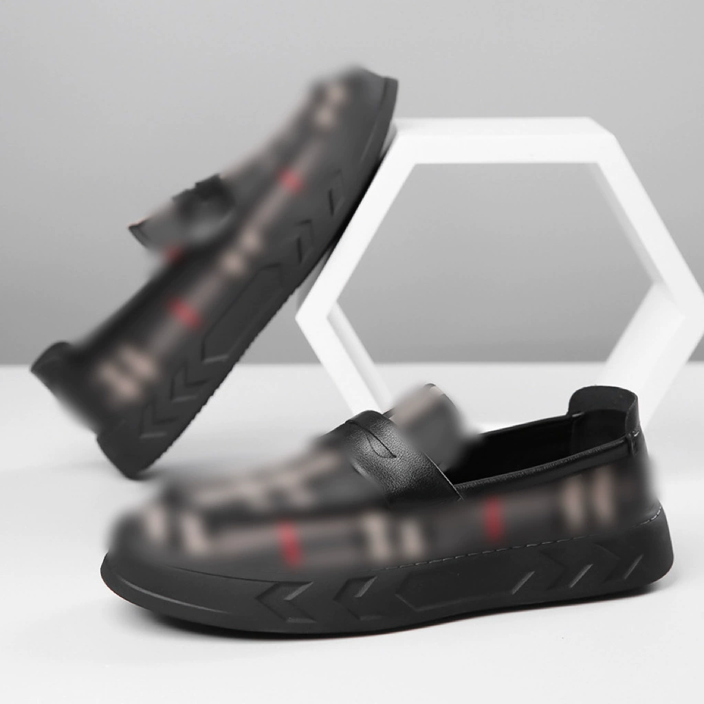 Мужские черные лоферы 2023 года, модные короткие слипоны, повседневная кожаная обувь
