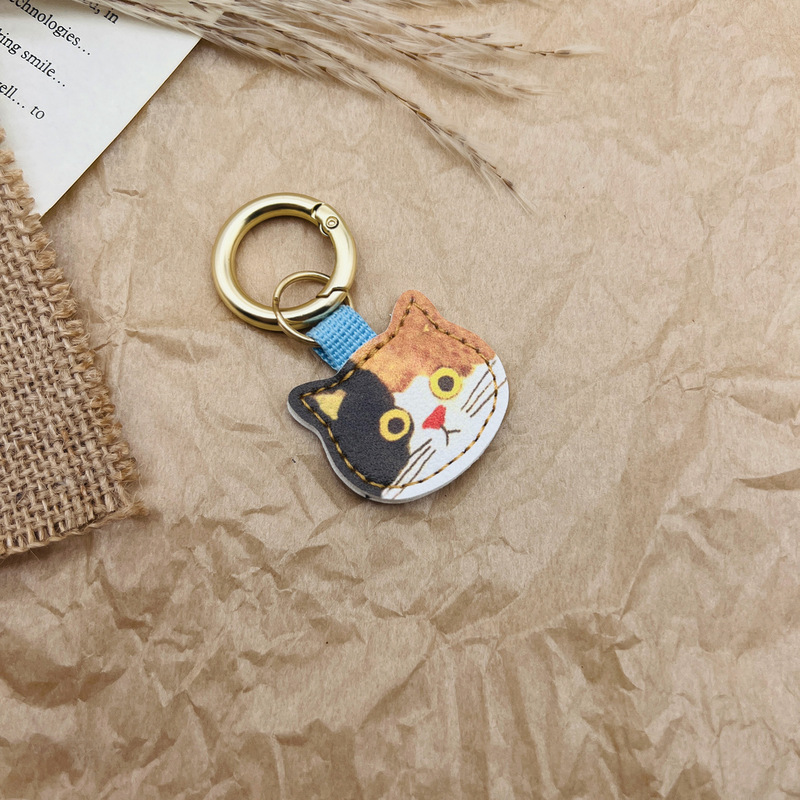 日系eco ute子猫シリーズのキーホルダーeminettかわいい革キーホルダー装飾バッグストラップ|undefined