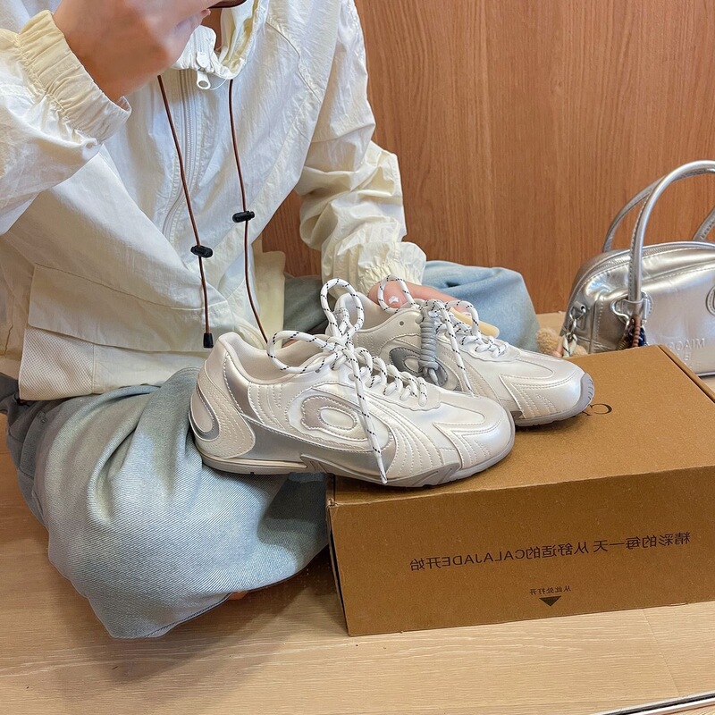 德训鞋女2025新款透气学院风休闲鞋复古平底阿甘鞋赛车棒球运动鞋|undefined