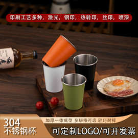 跨境货源厂家直销304不锈钢杯子啤酒杯户外露营水杯咖啡杯马克杯