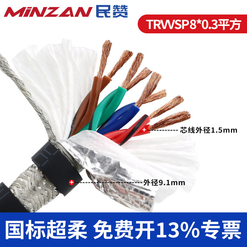 Trvvsp高フレキシブルケーブルツイストシールドケーブルケーブル2 4 6 8芯0.5平方サーボモータケーブル|undefined