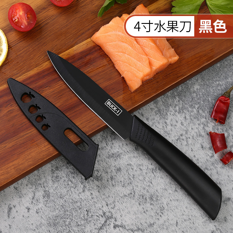 Cuchillo de cocina Yangjiang cuchillo de cocina doméstico tablero de cocina 2 en 1 cuchillo de acero negro cuchillo de frutas cuchillo de alimentos suplementarios dormitorio tablero de corte combinación