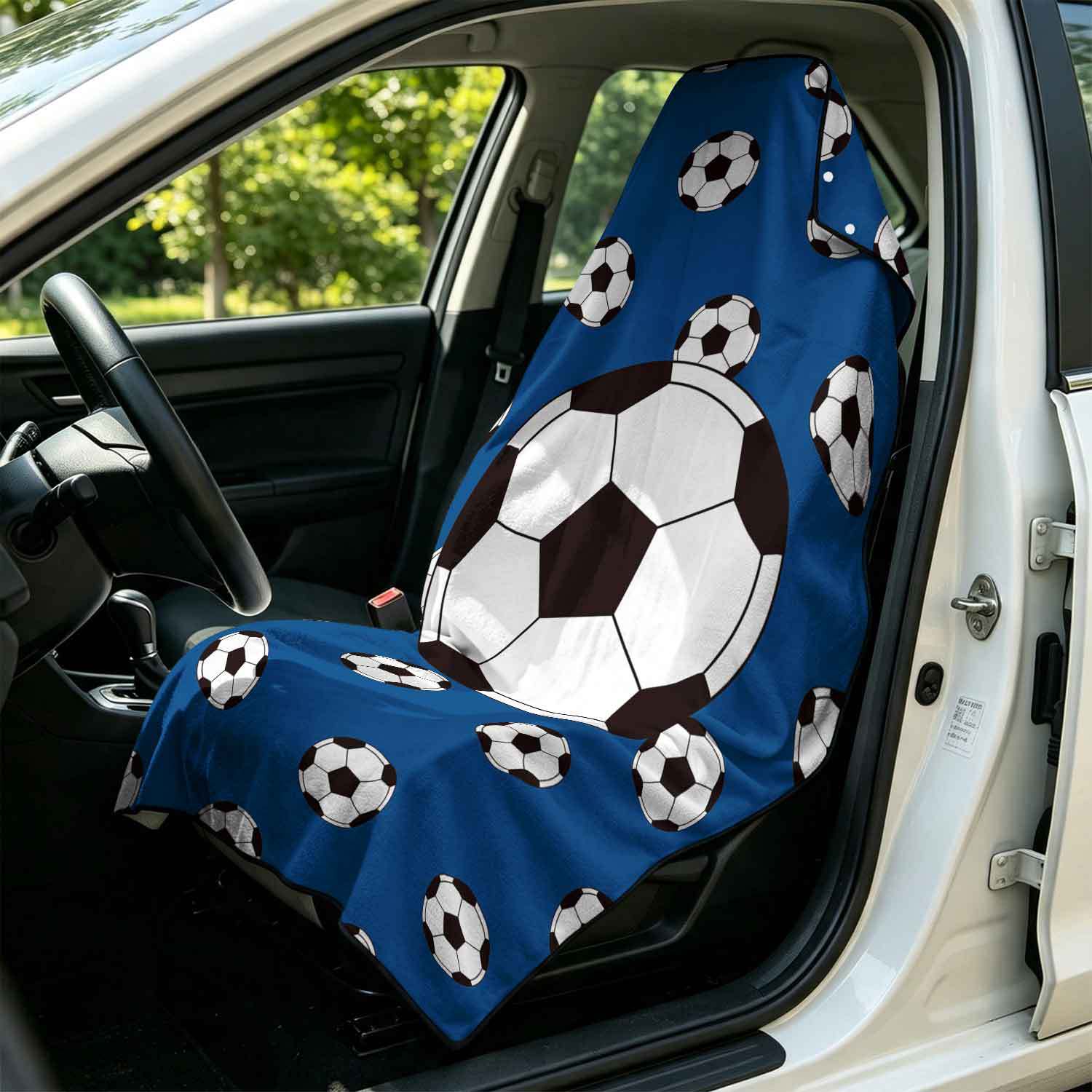 Printed bath towel and car seat cover 2-in-1, ultra-fine fiber outdoor beach and car dual-use universal seat cushion
