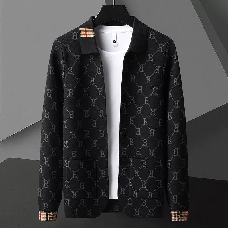 Men's fashionable spring knitted cardigan, universal sweater for leisure, (Physicals), European style