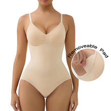 有胸垫】跨境现货连体塑身衣三角版收腹提臀bodysuit shaperwear
