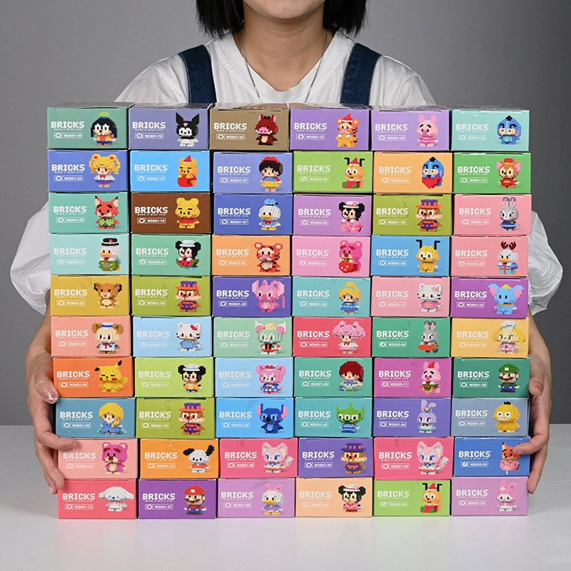 Little Red Book Internet Celebrity New Product Cartoon Doll Model Desktop Ornaments Micro-Particle Building Blocks Educational Assembly Toys Gifts