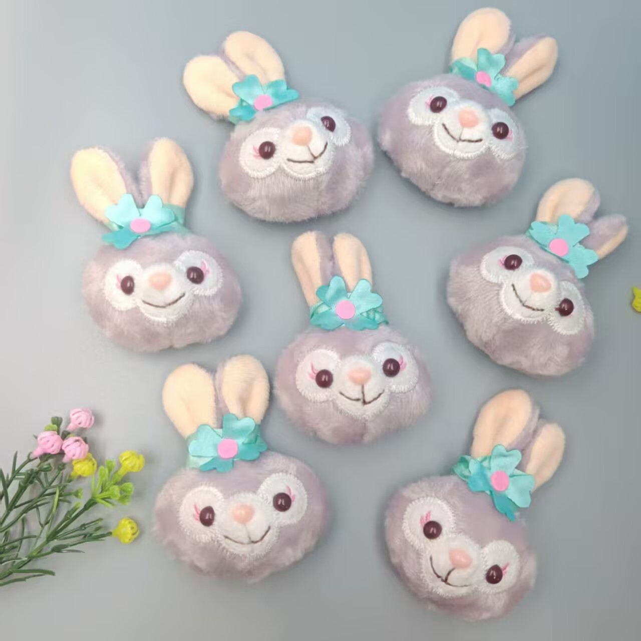 网红款长耳兔子玩偶挂件星黛兔毛绒公仔胸针软萌鞋花发饰辅料娃娃