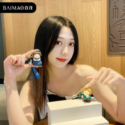 Genuine Cartoon Moon and Half Artist Princess Gurley Keychain Exquisite Epoxy Doll Keychain Couple Bag Pendant