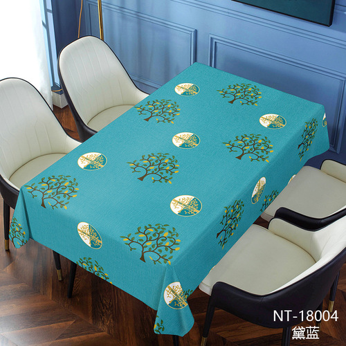 Manufacturer Chinese embroidery money tree tablecloth coffee table cloth household waterproof, oil-proof and iron-proof no-wash PVC tablecloth wholesale