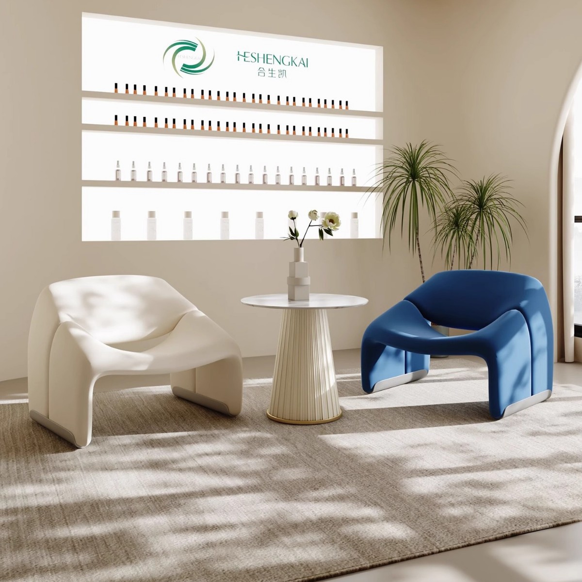 Francés color crema insofá perezoso salón de belleza club pequeño sala de estar mesa de negociación combinación de sillas