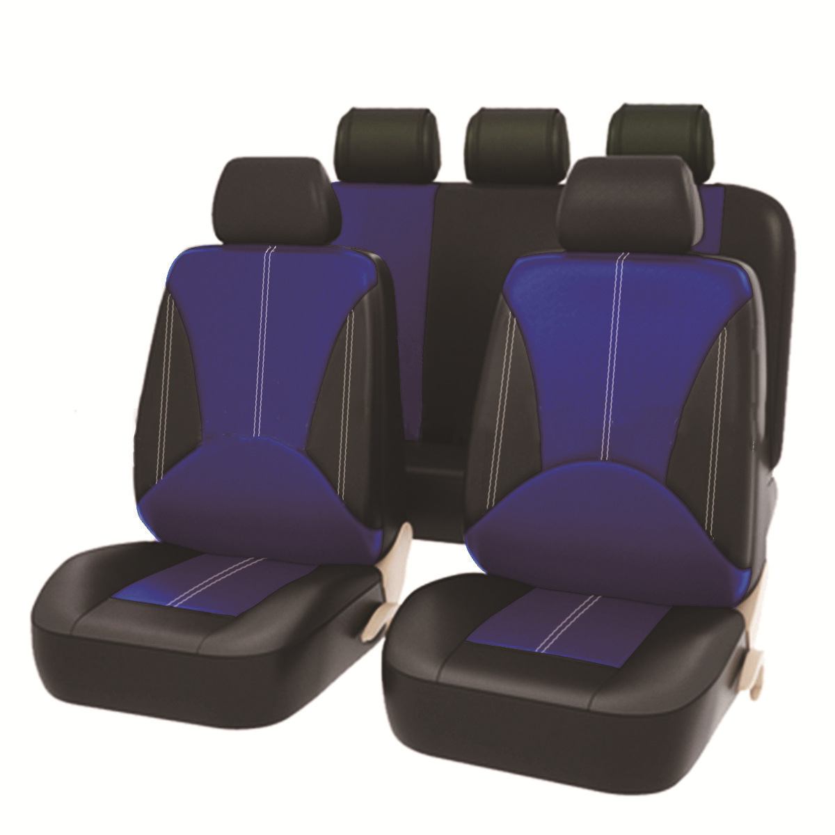 Personalidad europea y americana empalme de alta calidad PU cuero ligero de lujo cubierta de asiento universal resistente al desgaste suave y cómodo cojín de asiento de automóvil transpirable