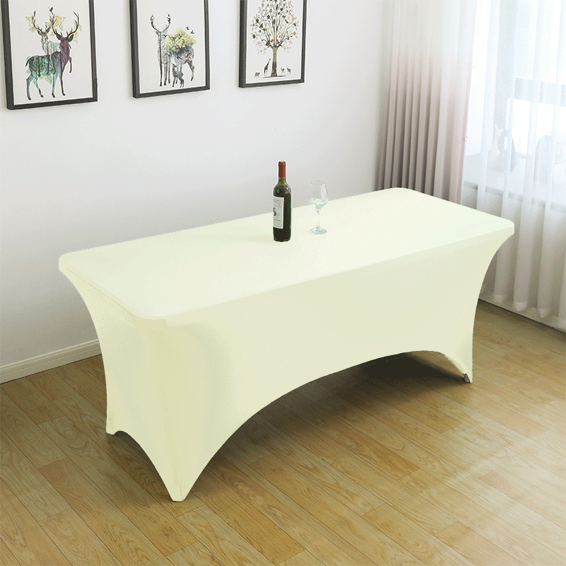 Cubierta de mesa elástica americana 4FT6FT para actividades de boda al aire libre Cubierta de mesa de cóctel de comercio exterior blanca y negra elástica rectangular