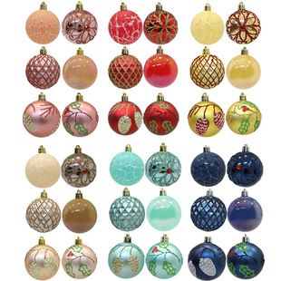 Cross-border wholesale New Christmas ball 12PCs 6cm set Christmas tree decoration props party decoration painted ball