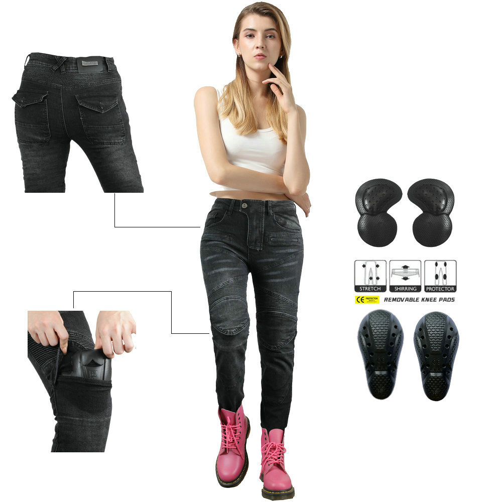 VOLERO de las mujeres SLIM-Fit pantalones vaqueros de la motocicleta pantalones casuales de la motocicleta off-road racing pantalones anti-caída