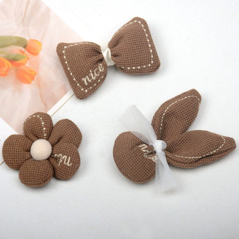 Demi-season rabbit, bow tie, hair accessory with accessories, Korean style, flowered